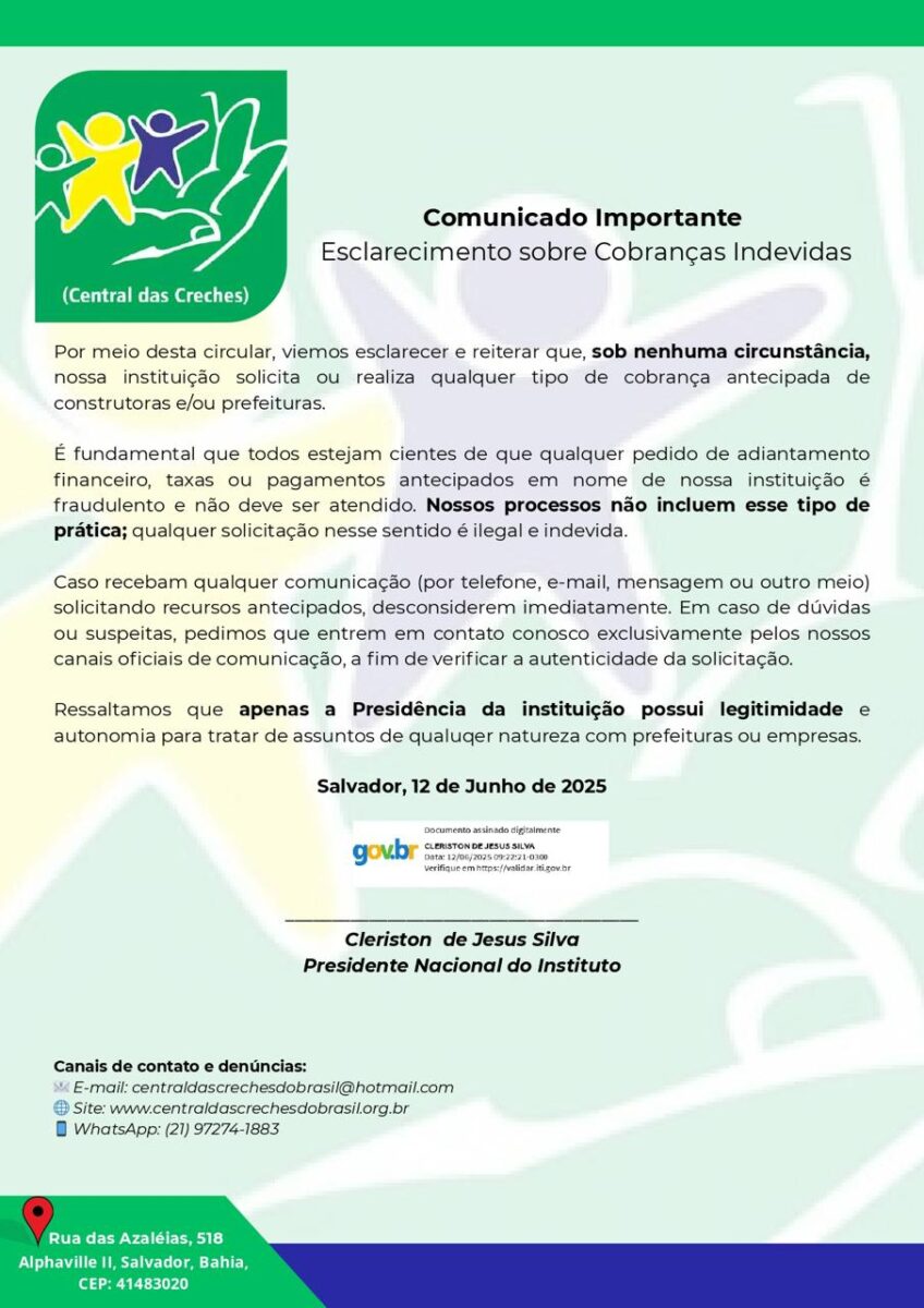 Comunicado Importante as empresas de Construção Civil e prefeitos do Brasil